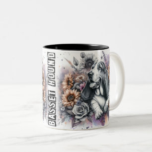 Tasse 2 Couleurs Jolie Bassett Hound Dog Wrap