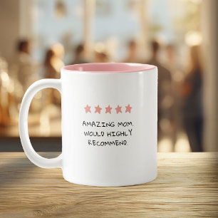 Tasse 2 Couleurs Jolie citation personnalisée 5 étoiles pour la fêt