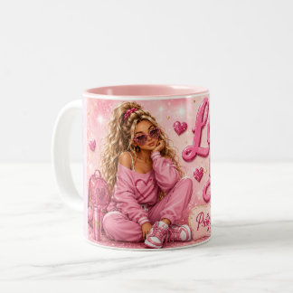 Tasse 2 Couleurs Jolie en rose fille girly inspiration amour à toi