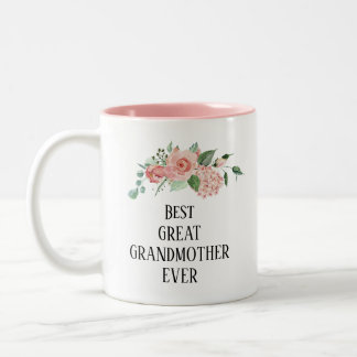 Tasse 2 Couleurs Jolie florale personnalisée Meilleure grand-mère