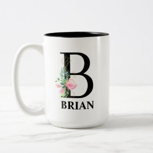 Tasse 2 Couleurs Jolie initiale monogrammée B