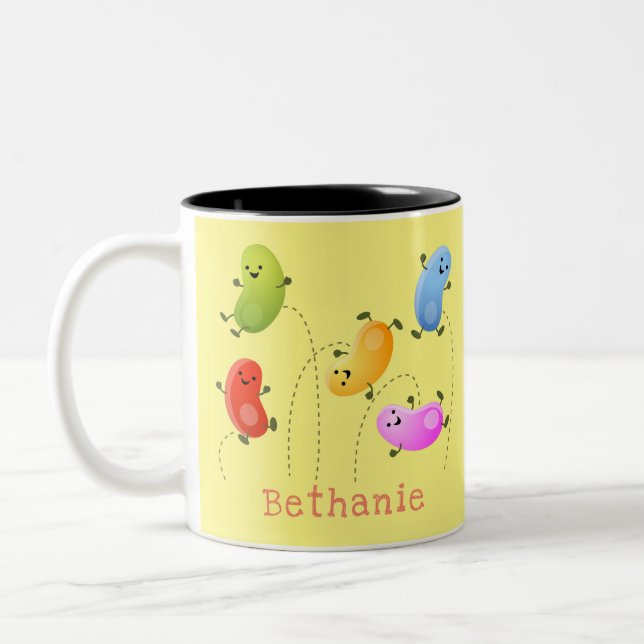 Tasse 2 Couleurs Jolie jellybeans bondissant dessin animé (Gauche)