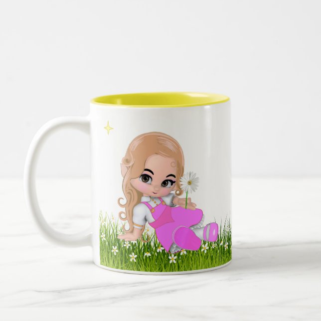Tasse 2 Couleurs Jolie petite princesse aux fleurs (Gauche)