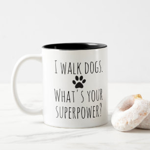 Tasse 2 Couleurs Jouer Gras Typographie Noire Chien Walkers Moderne