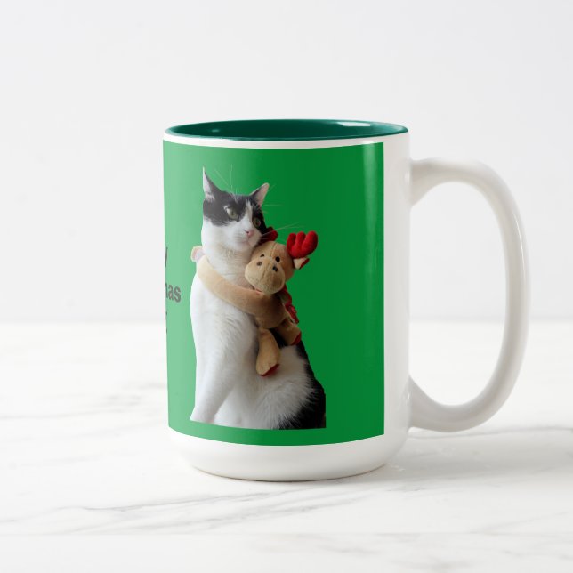 Tasse 2 Couleurs Jouet de Noël blanc et noir (Droit)