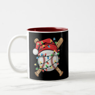 Tasse 2 Couleurs Joueur de baseball de Noël Santa Sports 