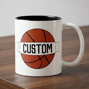 Tasse 2 Couleurs Joueur de basket / Entraîneur Personnalisé Nom de 