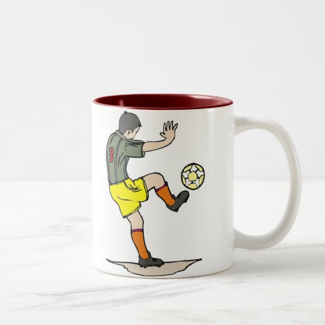 Tasse 2 Couleurs Joueur de football (Droit)