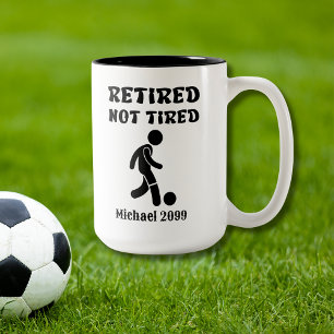 Tasse 2 Couleurs Joueur de football à la retraite et non fatigué