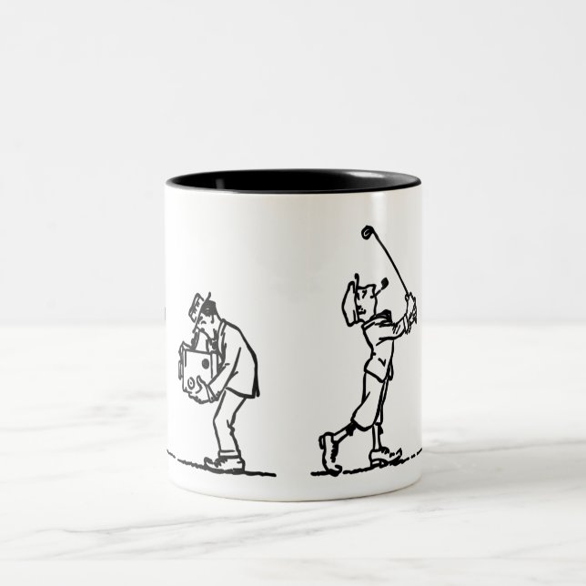 Tasse 2 Couleurs Joueur de golf - comme un patron (Centre)