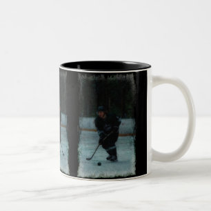 Tasse 2 Couleurs Joueur de hockey sur glace s'échauffant