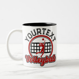 Tasse 2 Couleurs Joueur de l'équipe de volleyball AJOUTER LE NOM Sp