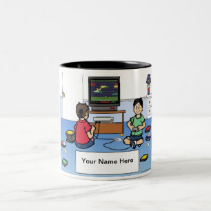 Tasse 2 Couleurs Joueur vidéo personnalisé - Dessin masculin