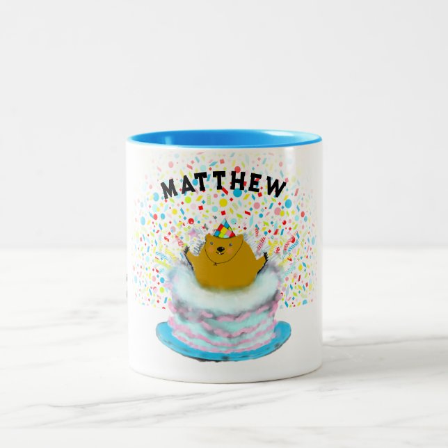 Tasse 2 Couleurs Jour de la marmotte Anniversaire (Centre)