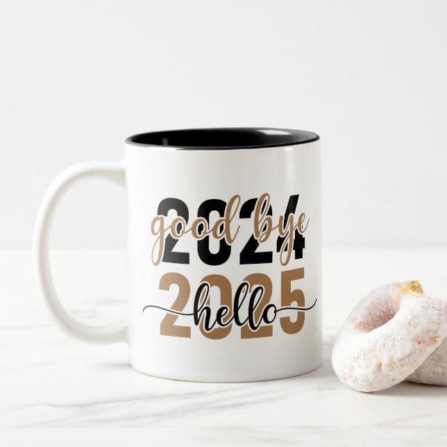 Tasse 2 Couleurs jour de la nouvelle année (Avec donut)
