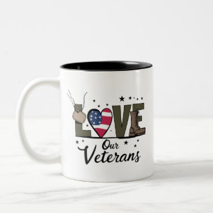 Tasse 2 Couleurs Jour de nos vétérans Fier jour de vétéran militair