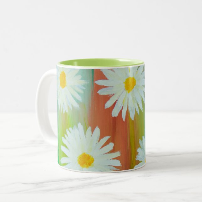 Tasse 2 Couleurs Jour paresseux de marguerite (Devant gauche)