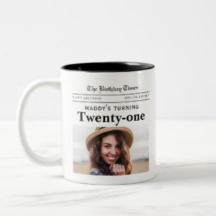 Tasse 2 Couleurs Journal de naissance 21 ans
