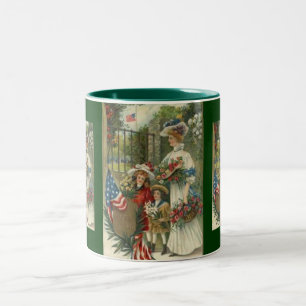 Tasse 2 Couleurs Journée commémorative vintage d'honneur