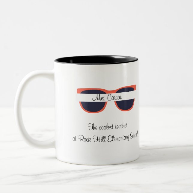 Tasse 2 Couleurs Journée de l'enseignant personnalisable (Gauche)