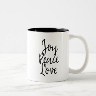 Tasse 2 Couleurs Joy Peace Love Inspirational