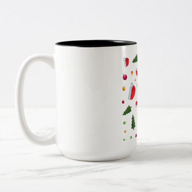 Tasse 2 Couleurs Joyeuse fête de Noël : Joyful Holiday Spirit (Gauche)