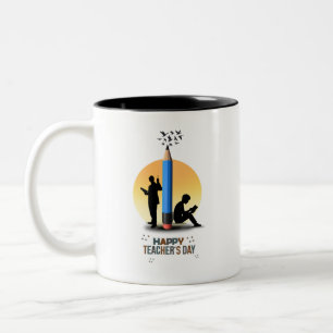 Tasse 2 Couleurs Joyeuse Fête des Enseignants Graphique 