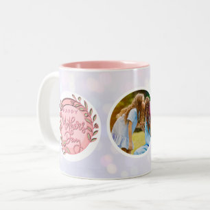 Tasse 2 Couleurs Joyeuse Fête des Mères Photo Élégante Moderne