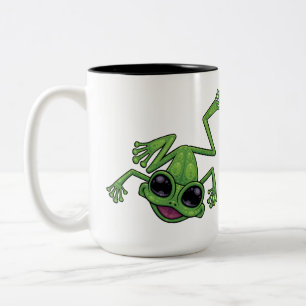 Tasse 2 Couleurs Joyeuse grenouille verte