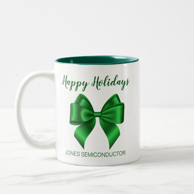 Tasse 2 Couleurs Joyeuses vacances Élégant vert (Gauche)