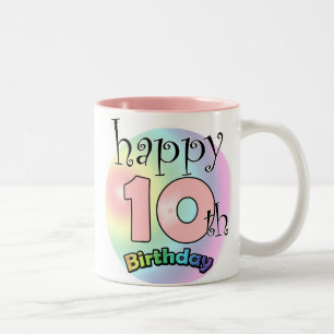 Tasse 2 Couleurs Joyeux 10e anniversaire (roze)