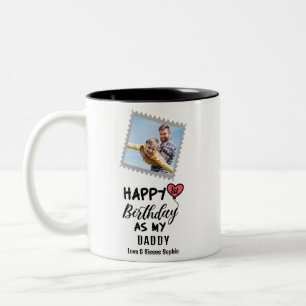 Tasse 2 Couleurs Joyeux 1er anniversaire comme mon papa Photo perso