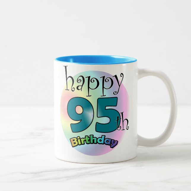 Tasse 2 Couleurs Joyeux 95ème anniversaire (blauw) (Droit)