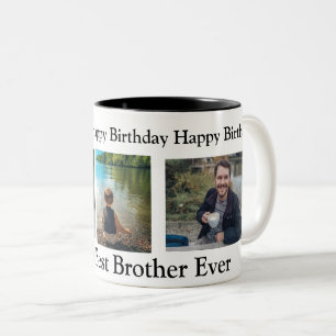 Tasse 2 Couleurs Joyeux anniversaire au meilleur frère jamais