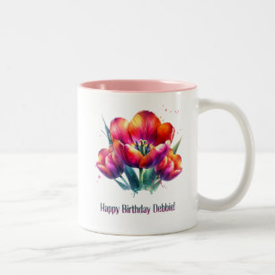 Tasse 2 Couleurs Joyeux anniversaire Debbie