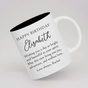 Tasse 2 Couleurs Joyeux Anniversaire   Fête d'Anniversaire de Typog