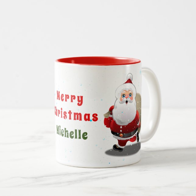 Tasse 2 Couleurs Joyeux dessin du Père Noël