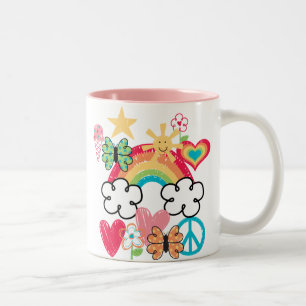 Tasse 2 Couleurs Joyeux Doodles