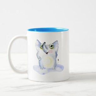 Tasse 2 Couleurs Joyeux Elephant Aquarelle Collectif