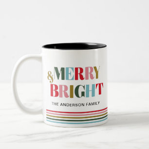Tasse 2 Couleurs Joyeux et brillant couleur Retro Famille cadeau ph