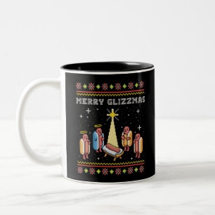 Tasse 2 Couleurs Joyeux Glizzmas Noël sale chien de Noël