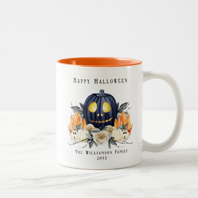 Tasse 2 Couleurs Joyeux Halloween Éffrayant Samhain Citrouille cris (Droit)