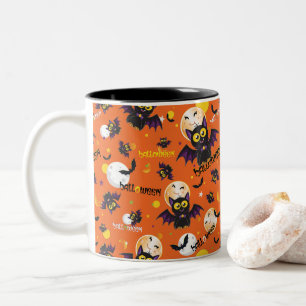Tasse 2 Couleurs Joyeux Halloween Vampire Crocs Chauve-Souris Desig