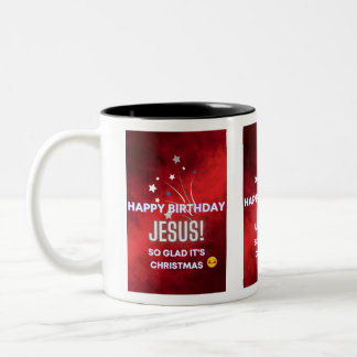 Tasse 2 Couleurs Joyeux Jésus anniversaire ! Cadeau de Noël