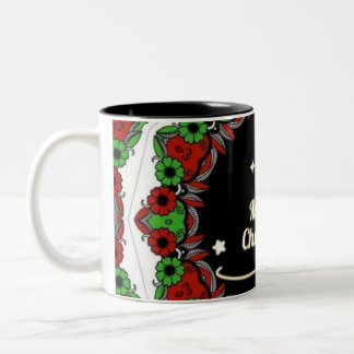 Tasse 2 Couleurs Joyeux modèles de mandala de Noël