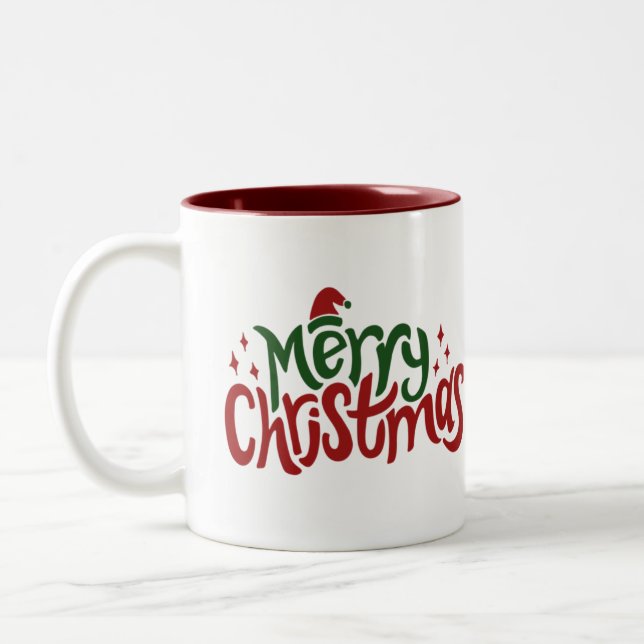 Tasse 2 Couleurs Joyeux Noël (Gauche)