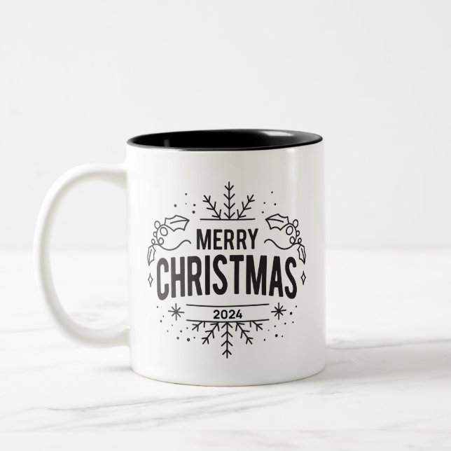 Tasse 2 Couleurs Joyeux Noël 2024 (Gauche)
