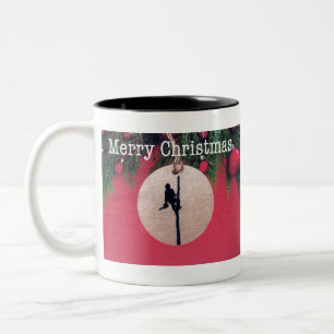 Tasse 2 Couleurs Joyeux Noël à l'Arboriste et chirurgien Arbre.