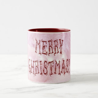 Tasse 2 Couleurs Joyeux Noël Bauble et Stars Police