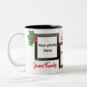 Tasse 2 Couleurs Joyeux Noël cheer Holly Berries photo